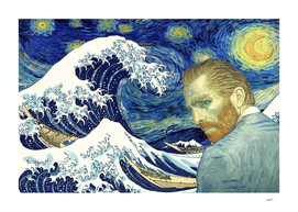 Ukiyo-e Kanagawa-Waves Van Gogh-Starry Sky Classic
