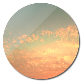 Sweet pastel vintage sky with sunset clouds