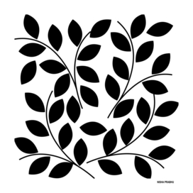 Abstract Black Leaves Seamless Pattern