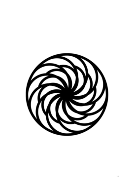Minimalist Black Glyph on White Geometric Art 050