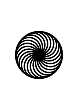 Minimalist Black Glyph on White Geometric Art 049