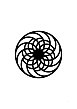 Minimalist Black Glyph on White Geometric Art 051