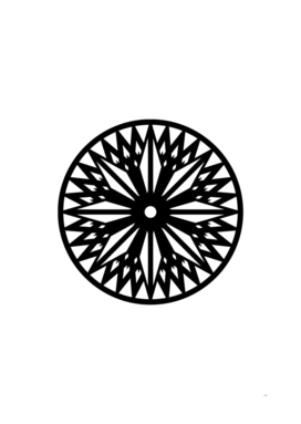 Minimalist Black Glyph on White Geometric Art 059