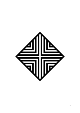 Minimalist Black Glyph on White Geometric Art 117