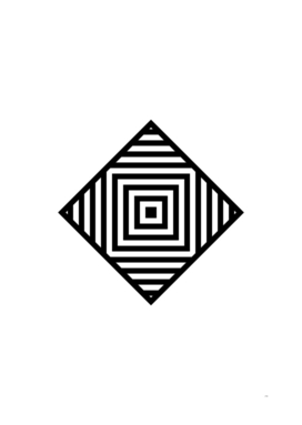 Minimalist Black Glyph on White Geometric Art 124