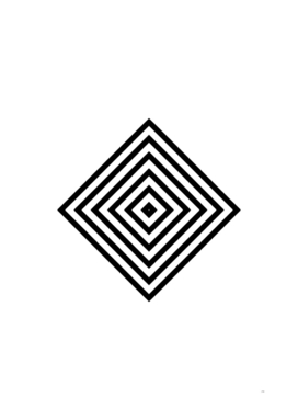 Minimalist Black Glyph on White Geometric Art 125