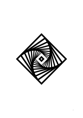 Minimalist Black Glyph on White Geometric Art 126