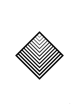 Minimalist Black Glyph on White Geometric Art 127