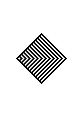 Minimalist Black Glyph on White Geometric Art 130