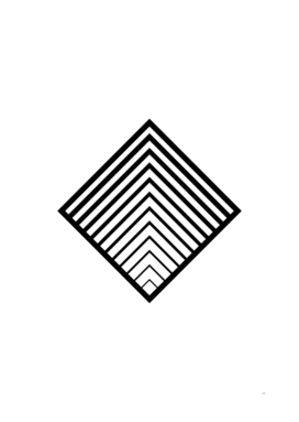 Minimalist Black Glyph on White Geometric Art 128
