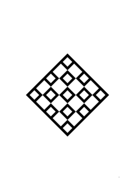 Minimalist Black Glyph on White Geometric Art 135