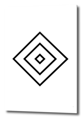 Minimalist Black Glyph on White Geometric Art 139