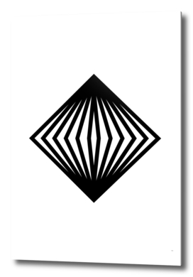 Minimalist Black Glyph on White Geometric Art 146