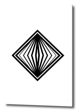 Minimalist Black Glyph on White Geometric Art 149