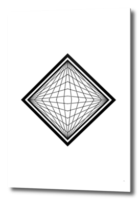 Minimalist Black Glyph on White Geometric Art 148