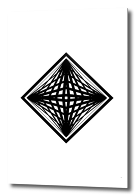 Minimalist Black Glyph on White Geometric Art 151