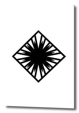 Minimalist Black Glyph on White Geometric Art 155