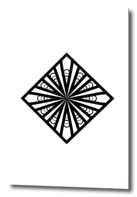 Minimalist Black Glyph on White Geometric Art 158