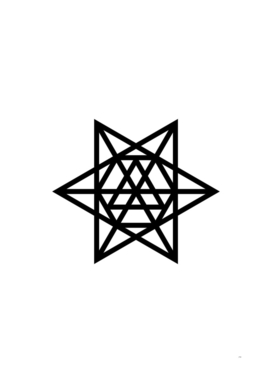 Minimalist Black Glyph on White Geometric Art 232
