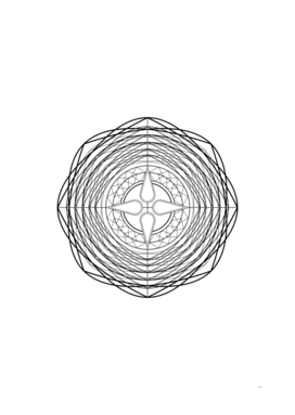 Minimalist Black Glyph on White Geometric Art 300