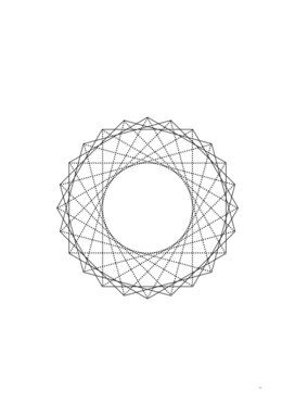 Minimalist Black Glyph on White Geometric Art 360