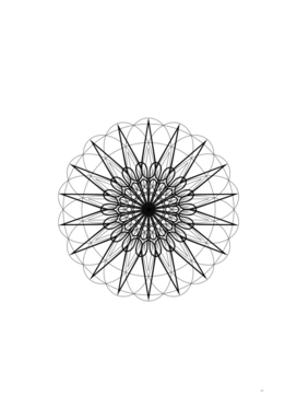 Minimalist Black Glyph on White Geometric Art 365