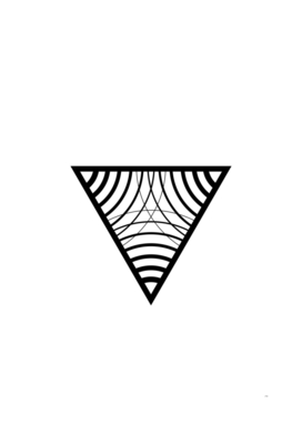 Minimalist Black Glyph on White Geometric Art 458