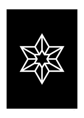 Minimalist White Glyph on Black Geometric Art 187