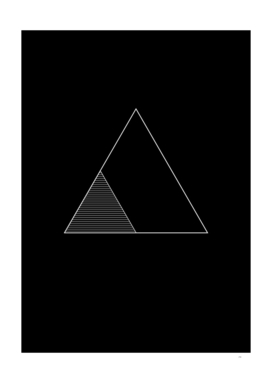 Minimalist White Glyph on Black Geometric Art 305
