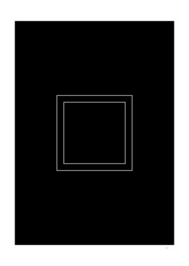 Minimalist White Glyph on Black Geometric Art 320