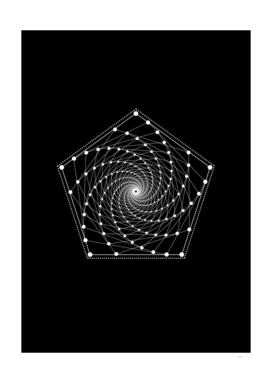 Minimalist White Glyph on Black Geometric Art 362