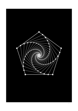 Minimalist White Glyph on Black Geometric Art 372