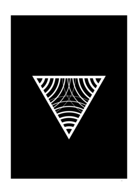Minimalist White Glyph on Black Geometric Art 458
