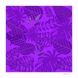 Purple Leaf Art on Purple