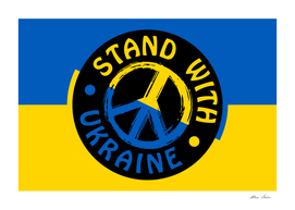 Ukraine Peace Symbol Stand With Ukraine - 02 - FLAG -