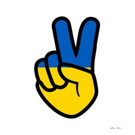 Peace sign with flag of Ukraine colors
