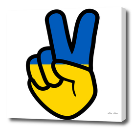 Peace sign with flag of Ukraine colors