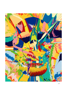 Colorful skull head trend  fantastic abstract