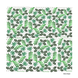 green leaf canvas effect