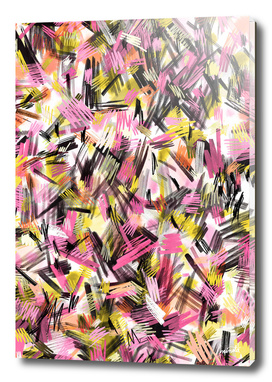 Wild strokes pattern - Pink and yellow