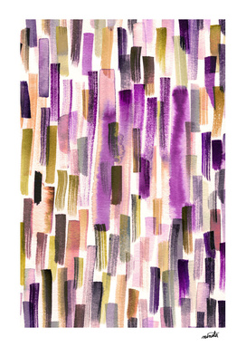 Colorful brushstrokes pattern - Gold and viola