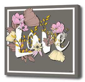 Flower Typography Love 004