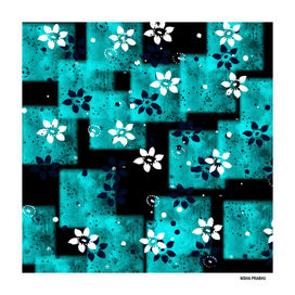Abstract Colorful Square Flower Pattern