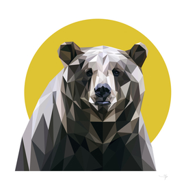 a lowpoly art illustration of bear