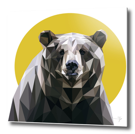 a lowpoly art illustration of bear