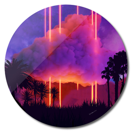 Neon palms landscape: Cloud