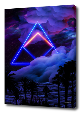 Neon palms landscape: Triangle