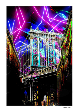 New York - Manhattan Bridge - Street art Digital
