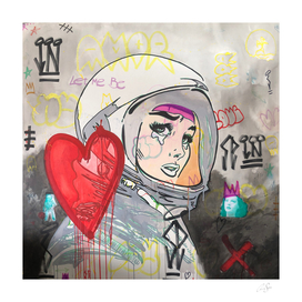 Astronaut girl | Pop Graffiti | Street-art aesthetics