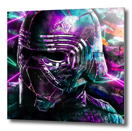 Star Wars - Kylo Ren - Street Art Digital Colored Neon